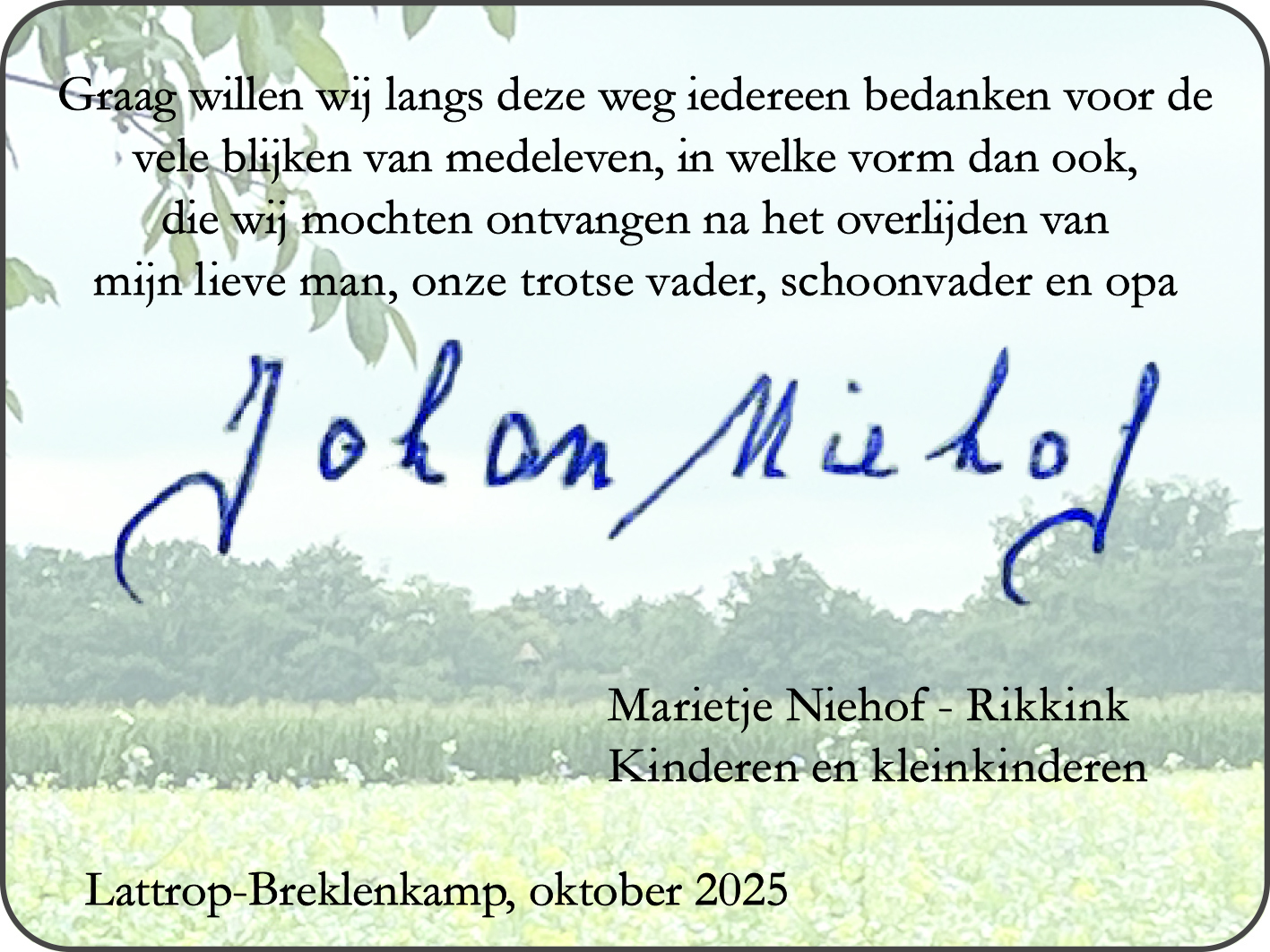 Dankbetuiging Dinkelland Visie Dhr. Niehof 1