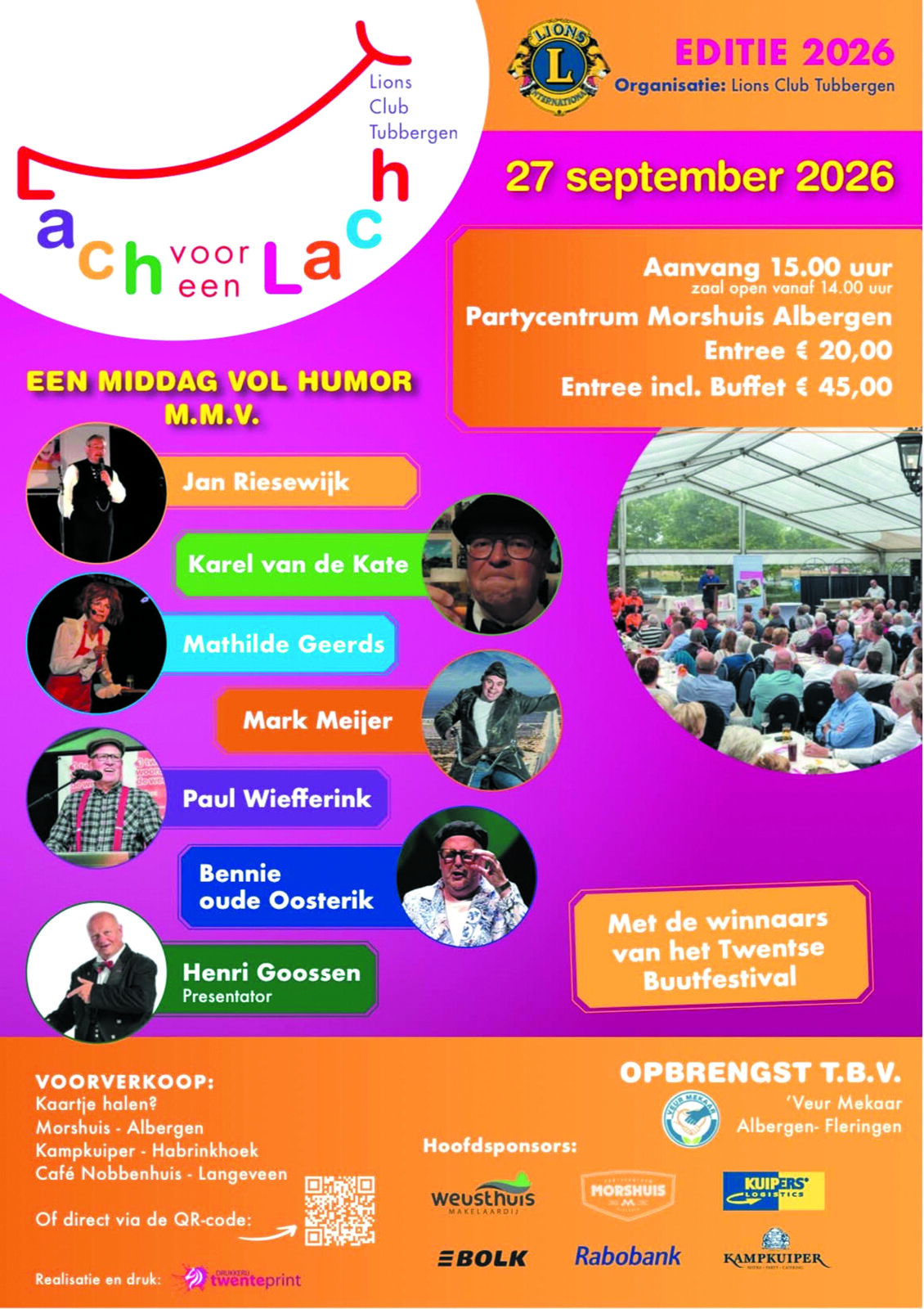 Lions 2026 - Flyer Lach voor een Lach 27-09-2026