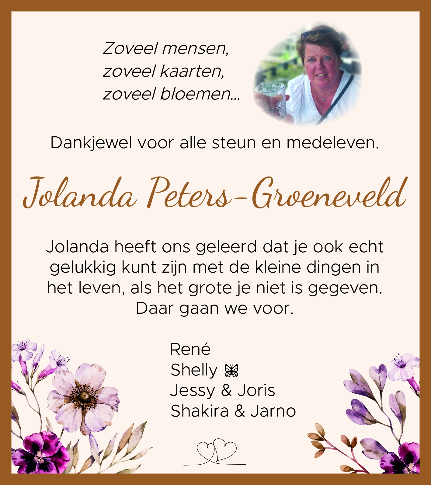 80x90mm dank-advertentie J. Peters
