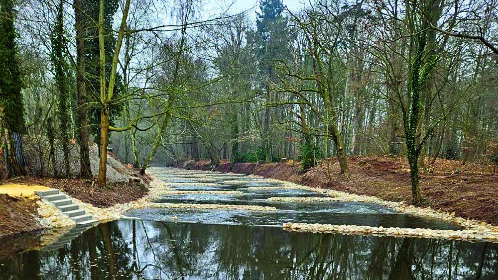 De nieuwe vispassage in de Dinkel, naast het Schuivenhuisje, is in gebruik genomen..jpg